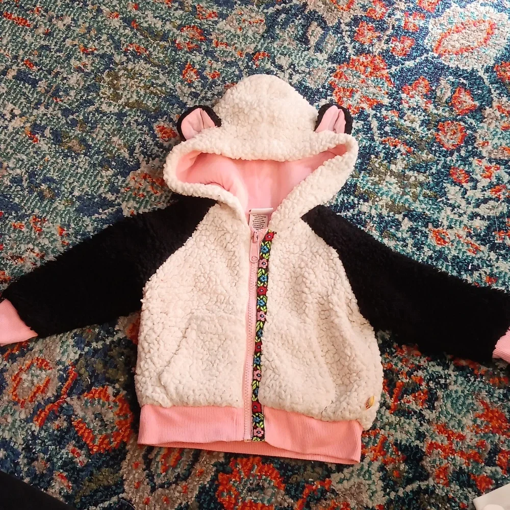 Harajuku Mini panda zip-up sherpa hoodie
